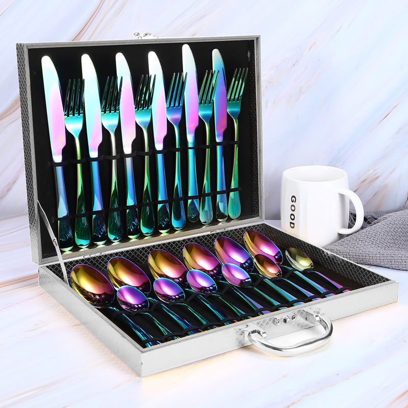 24-piece set of colorful western steak knife