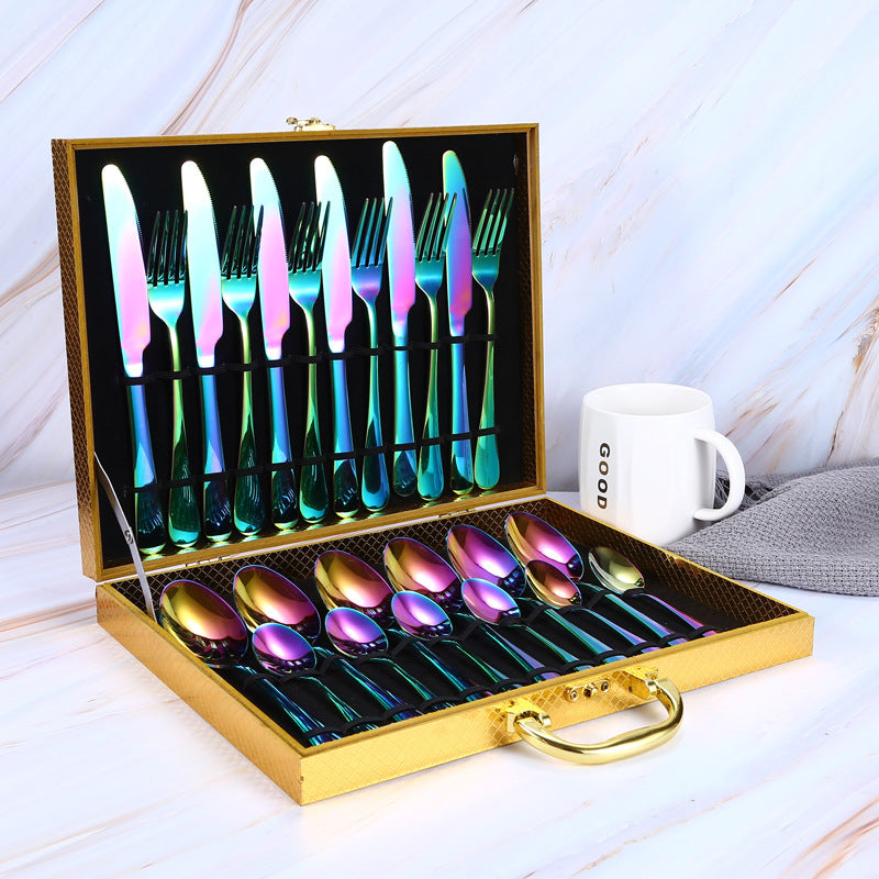 24-piece set of colorful western steak knife