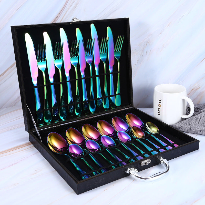 24-piece set of colorful western steak knife